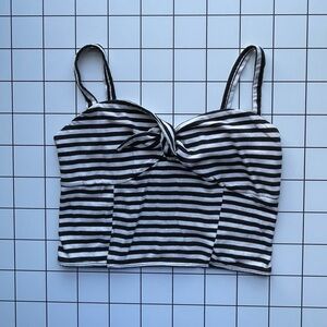 Kimchi Blue Urban Outfitters cropped stripped bra top with smocked back - medium